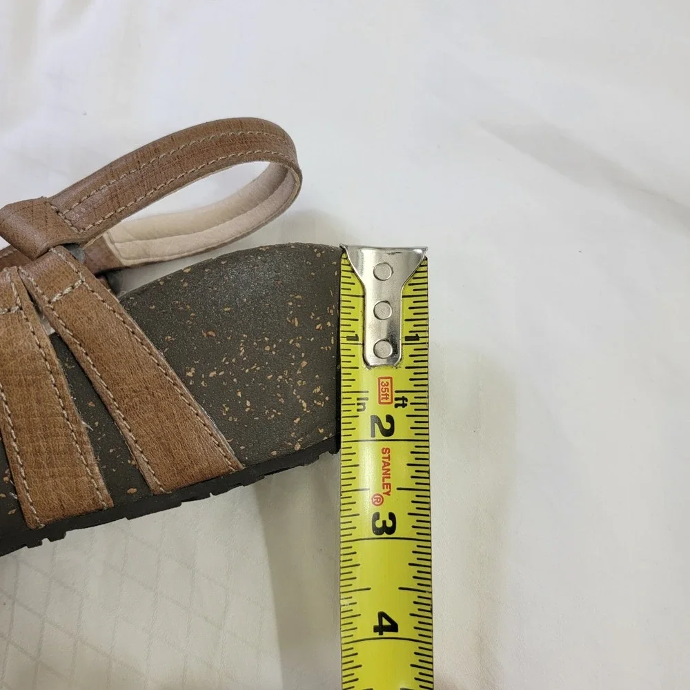 Teva Ventura Wedge Brown Leather Strappy Sandals Size 10 EUC